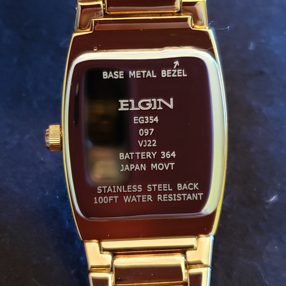 Elgin wrist watch (EG354), rare Japanese model, diamonds, gold tone, NWT - Picture 5 of 17